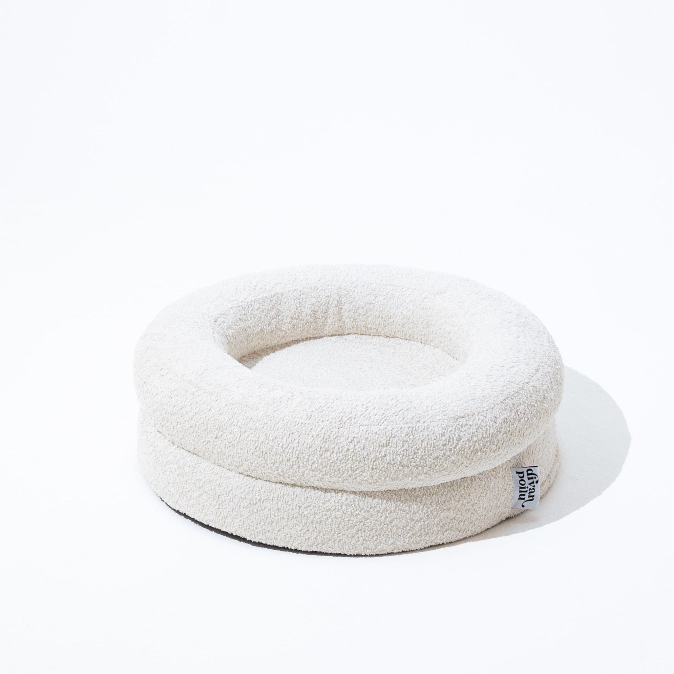 Panier pour chien rond orthopédique beige