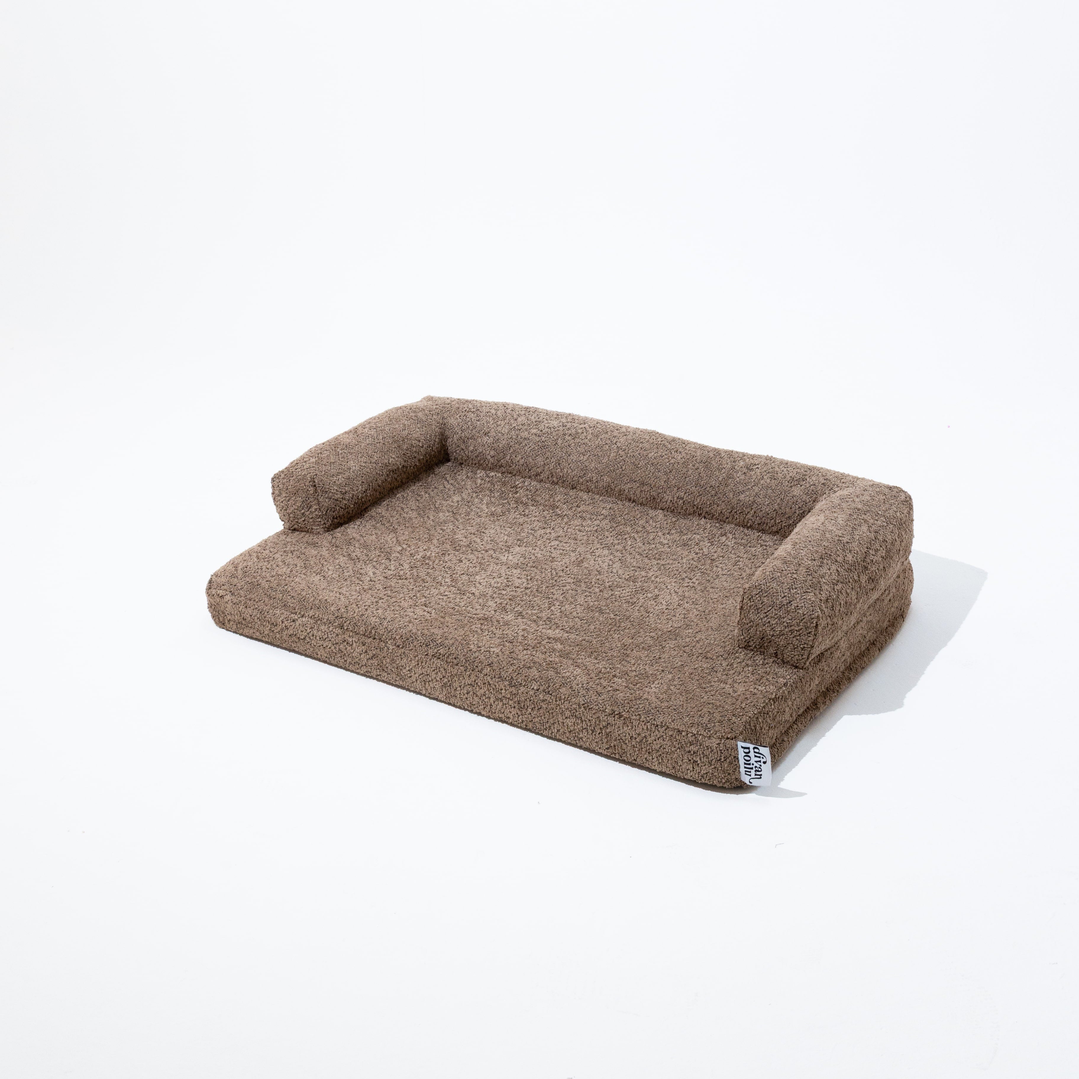 Canapé orthopédique pour chien en bouclette marron taille M